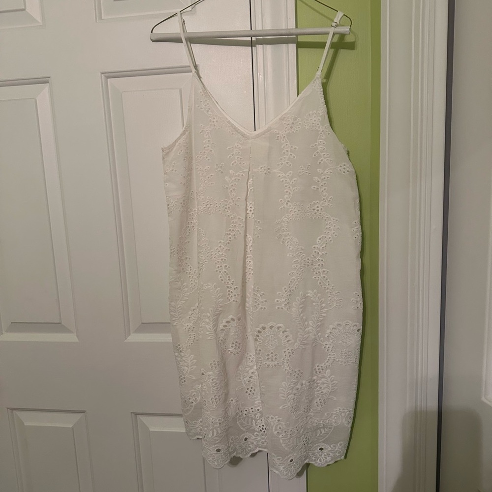 Entro White Eyelet Lace Spaghetti Strap Dress Size Medium